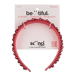 Scunci be-u-tiful Bead Embellished Headband - Coral / BRAND NEW WITH TAG
